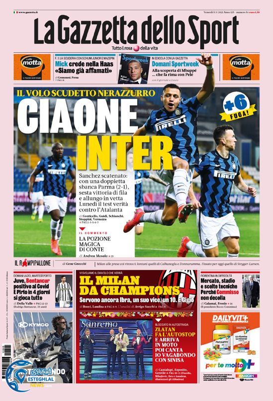 روزنامه ورزشی گاتزتا دلو اسپورت جمعه 15 اسفند 1399