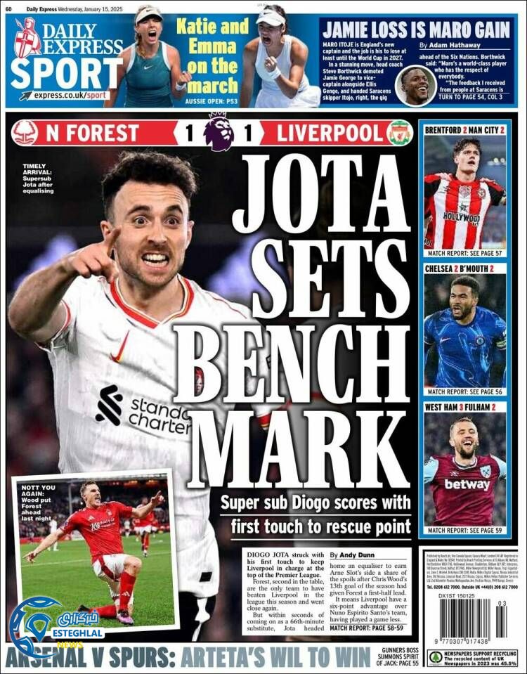 روزنامه ورزشی اکسپرس  اسپورت چهارشنبه 26 دی 1403 