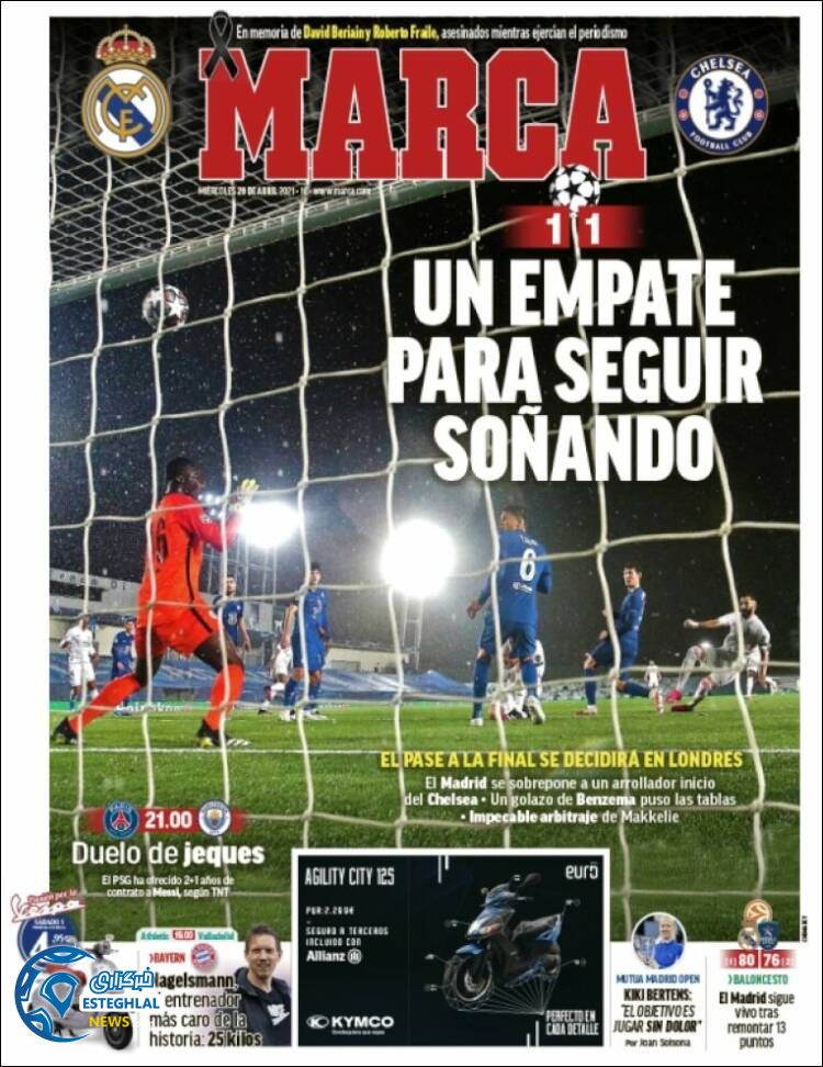 روزنامه ورزشی مارکا چهارشنبه 8 اردیبهشت 1400