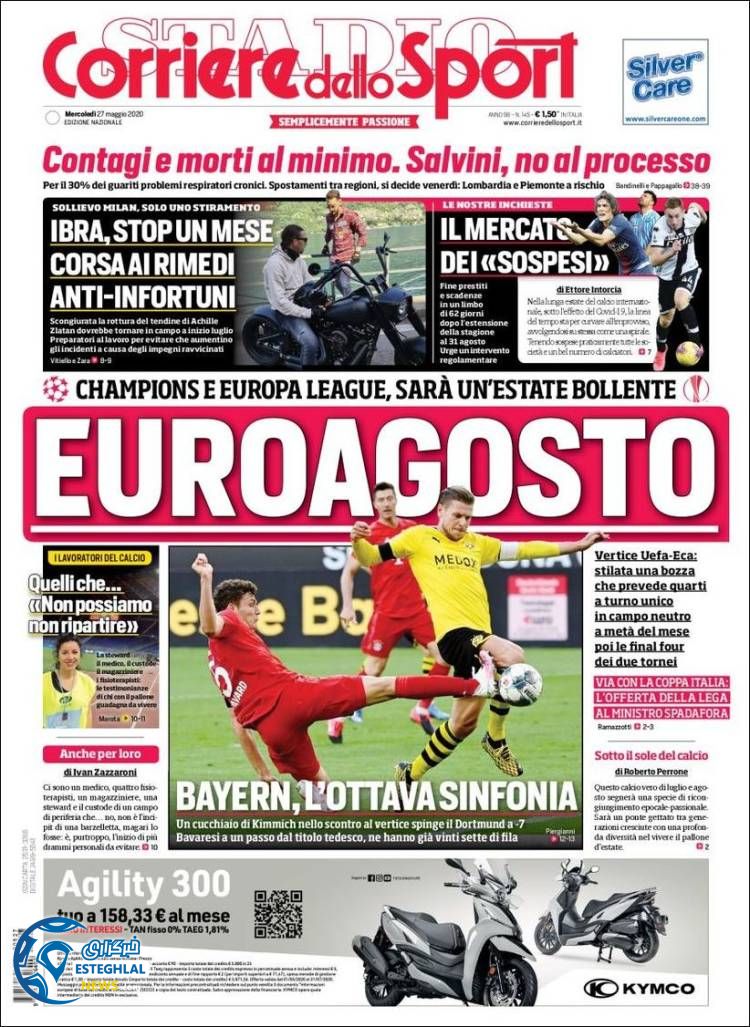 روزنامه ورزشی کوریره دلو اسپورت چهارشنبه 7 خرداد 1399