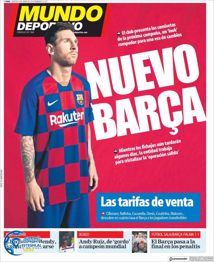 روزنامه ورزشی موندو دپورتیوو سه شنبه 14 خرداد 1398