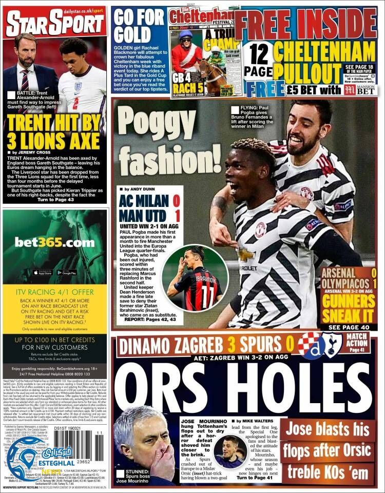 روزنامه ورزشی استار اسپورت جمعه 29 اسفند 1399