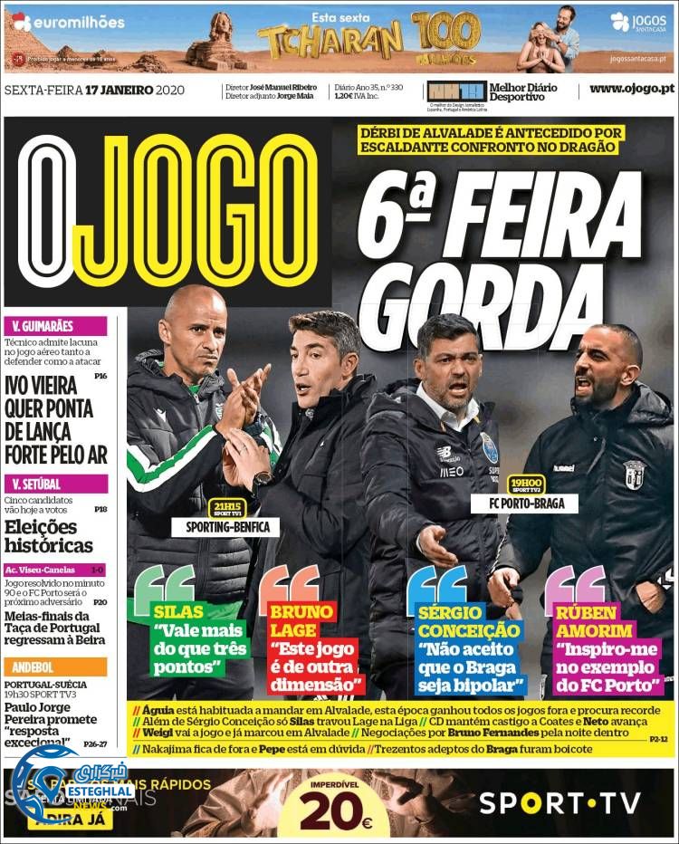 روزنامه ورزشی جوگو جمعه 27 دی 1398