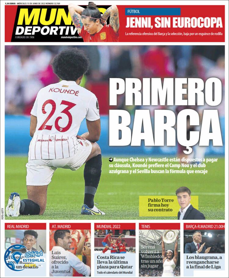 روزنامه ورزشی موندو دپورتیوو چهارشنبه 25 خرداد 1401