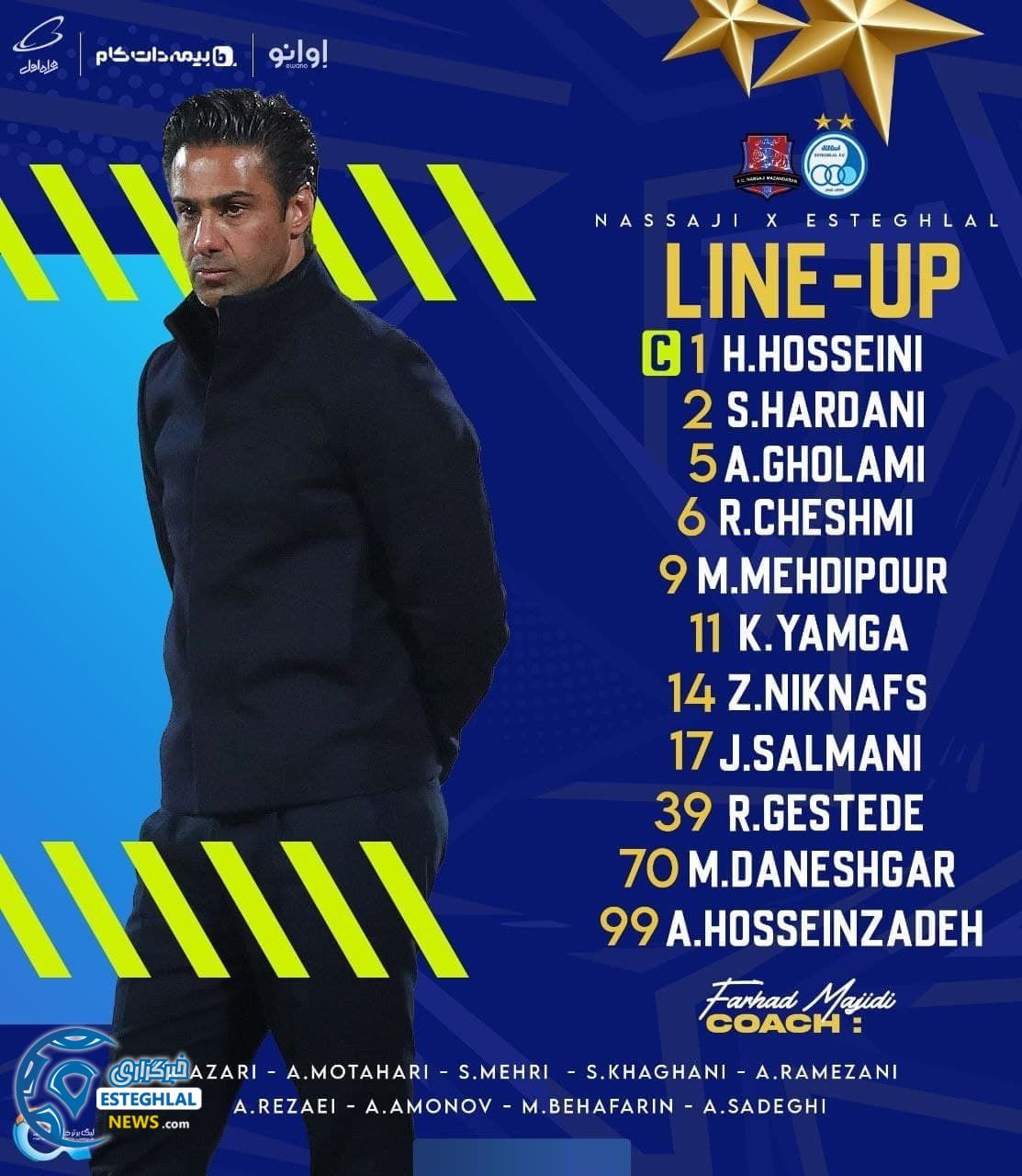 ترکیب استقلال مقابل نساجی