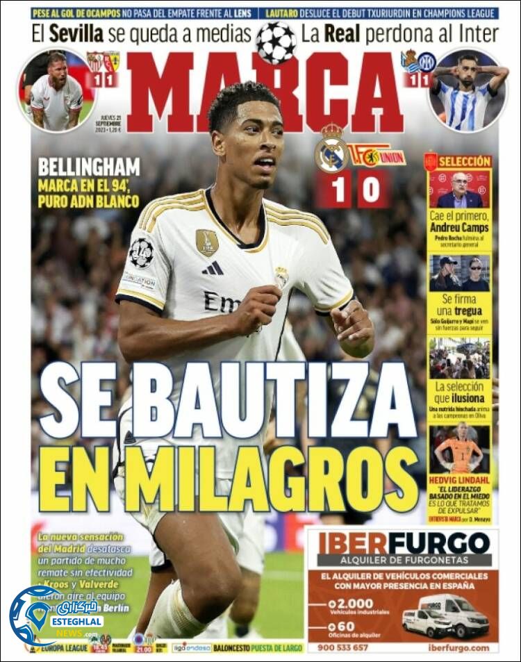 روزنامه ورزشی مارکا پنجشنبه 30 شهریور 1402