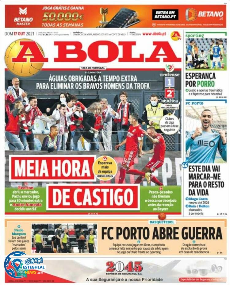 روزنامه ورزشی آبولا یکشنبه 25 مهر 1400