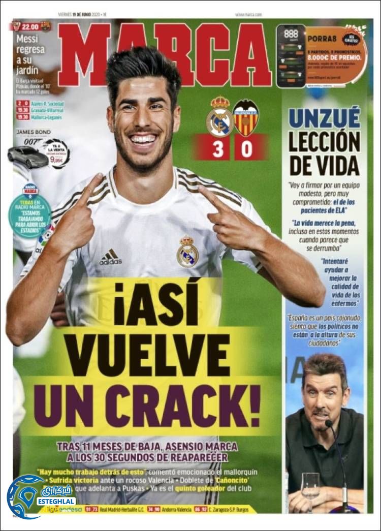 روزنامه ورزشی مارکا جمعه 30 خرداد 1399