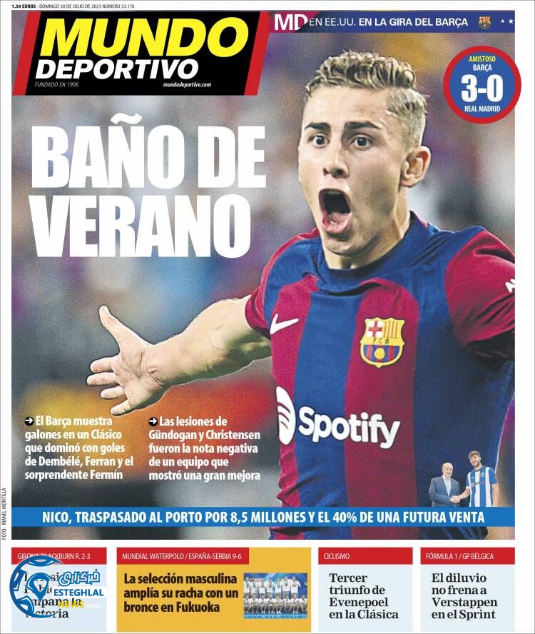 روزنامه ورزشی موندو دپورتیوو یکشنبه 8 مرداد 1402 