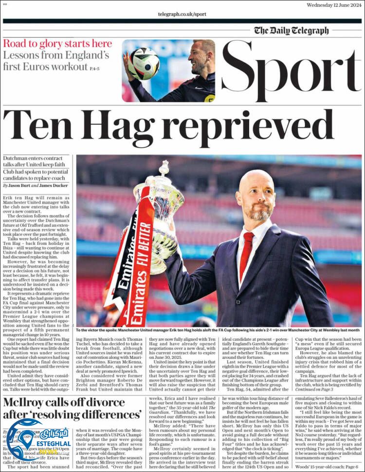 روزنامه ورزشی تلگراف اسپورت چهارشنبه 23 خرداد 1403 