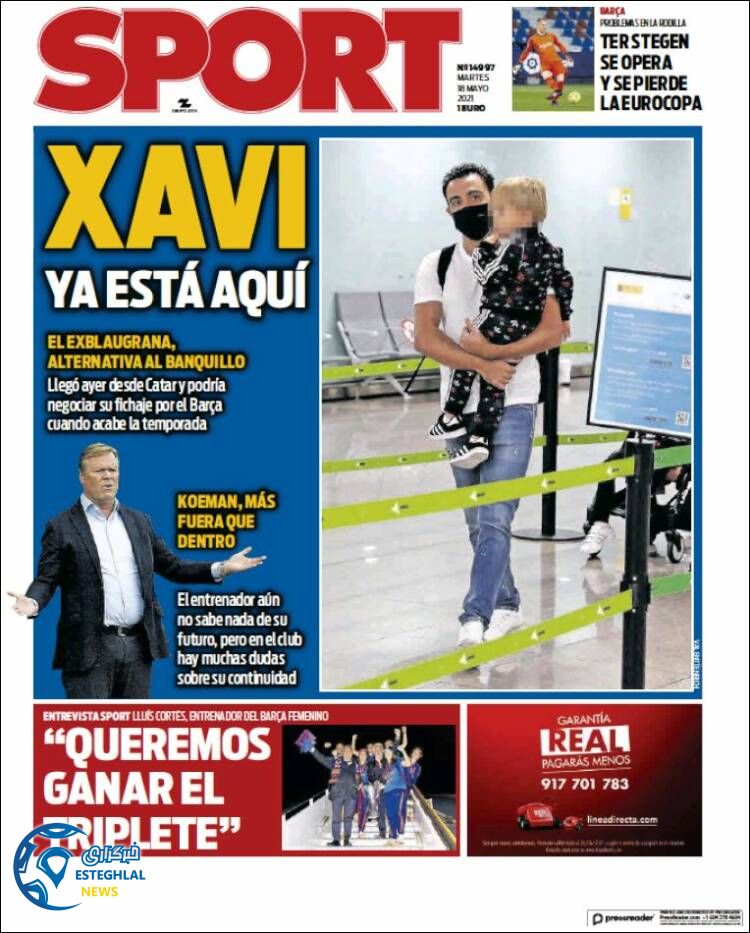 روزنامه ورزشی اسپورت سه شنبه 28 اردیبهشت 1400