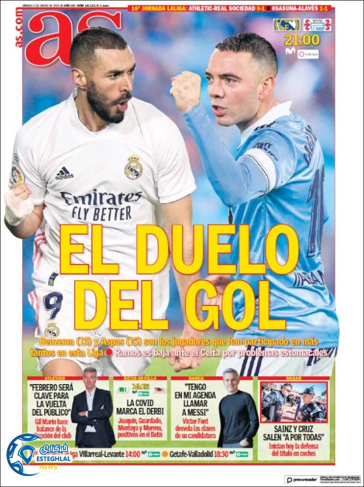 روزنامه ورزشی آاس شنبه 13 دی 1399