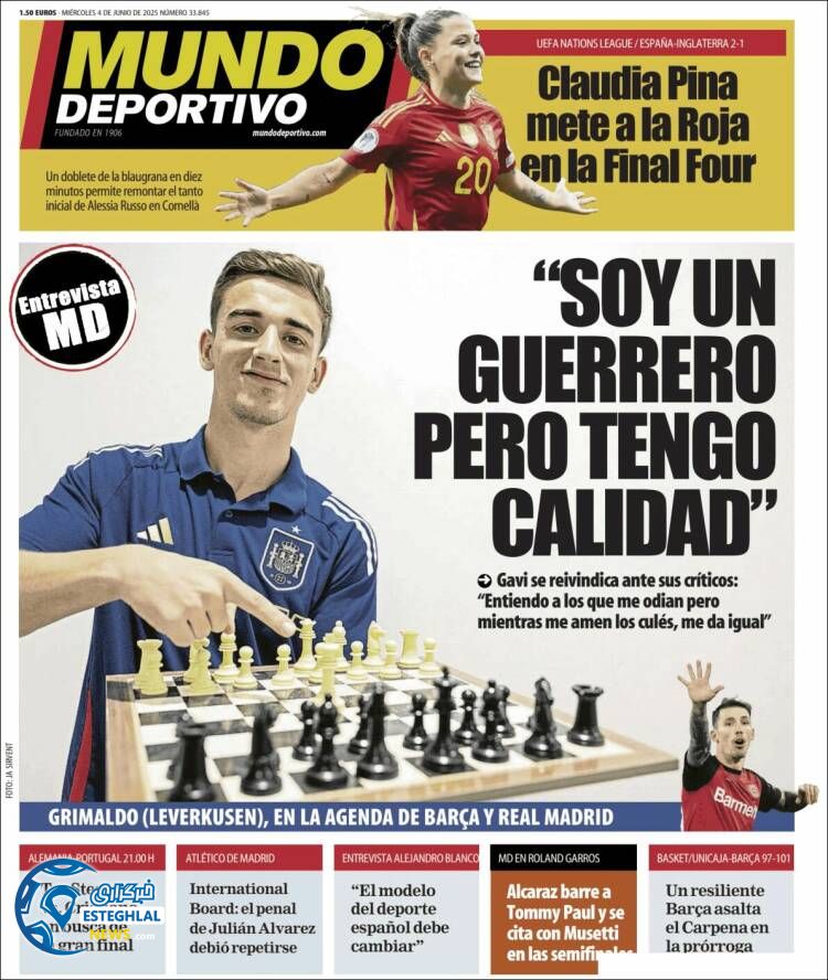 روزنامه  ورزشی موندو دپورتیوو چهارشنبه 14 خرداد 1404 