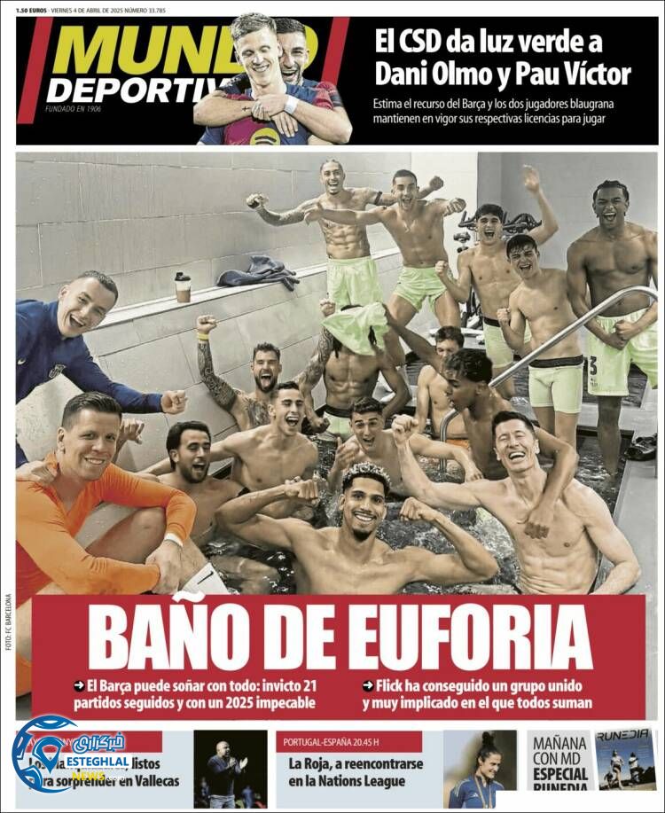 روزنامه ورزشی موندو دپورتیوو جمعه 15 فروردین 1404 