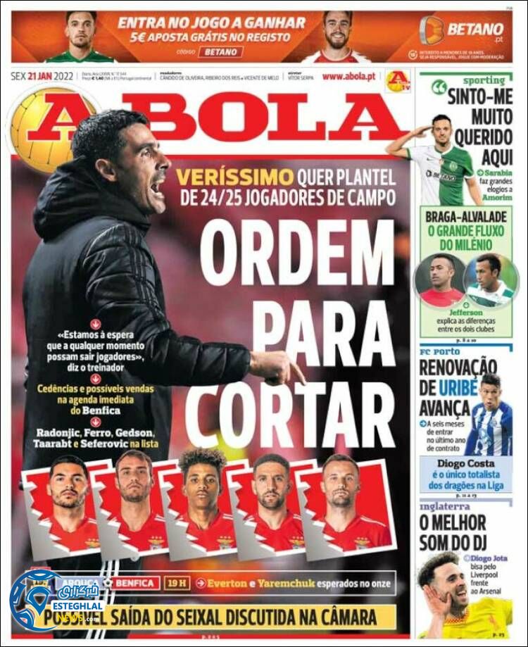 روزنامه ورزشی آبولا جمعه 1 بهمن 1400