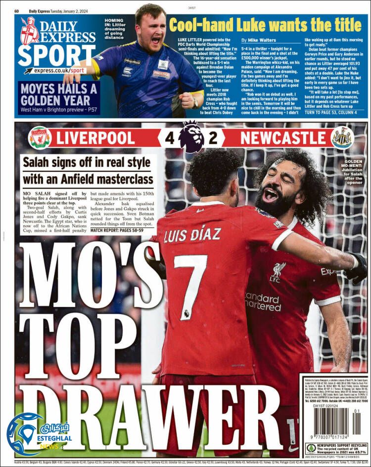 روزنامه ورزشی لکسپرس اسپورت سه شنبه 12 دی 1402