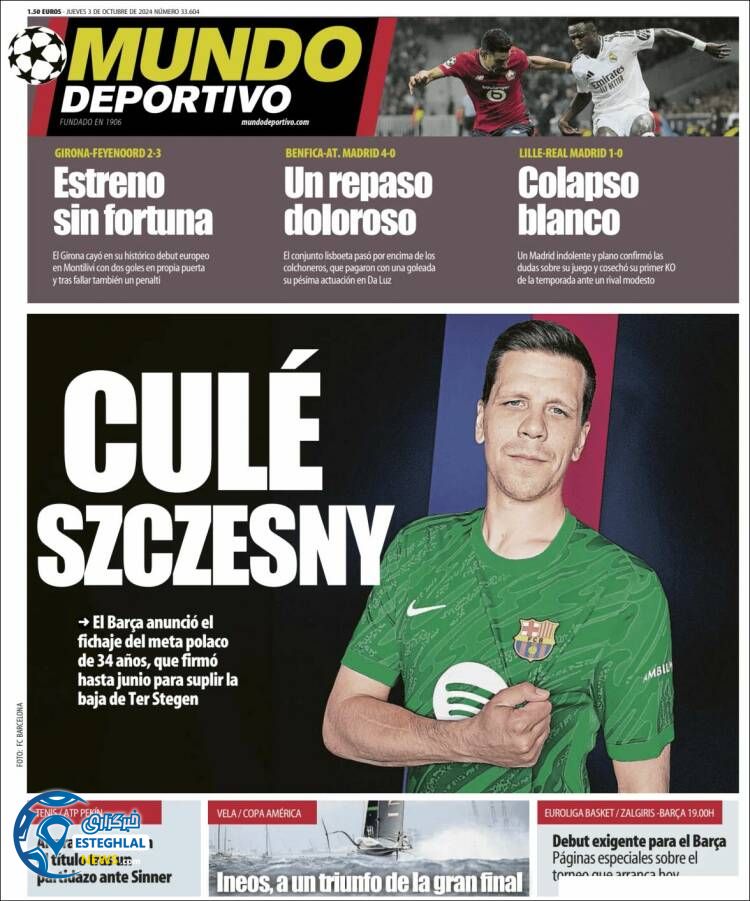 روزنامه ورزشی موندو دپورتیوو پنجشنبه 12 مهر 1403 