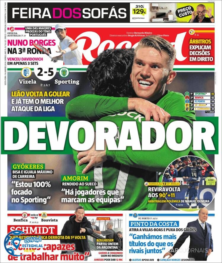 روزنامه ورزشی  رکورد جمعه 29 دی 1402 