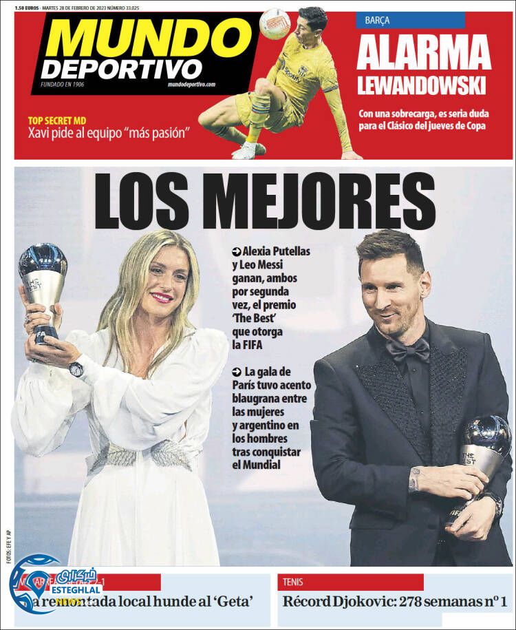 روزنامه  ورزشیموندو دپورتیوو  سه شنبه 9 اسفند 1401 