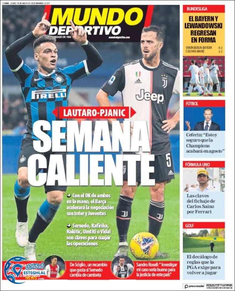 روزنامه ورزشی موندو دپورتیوو دوشنبه 29 اردیبهشت 1399