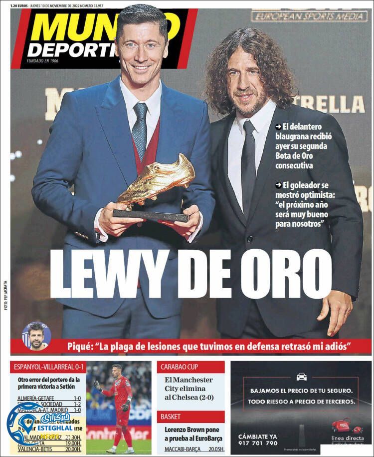 روزنامه ورزشی موندو دپورتیوو پنجشنبه 19 آبان 1401 