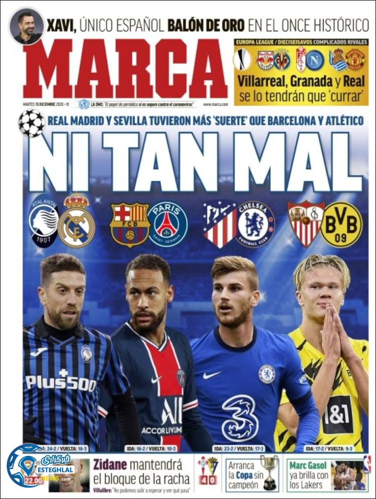 روزنامه ورزشی مارکا سه شنبه 25 آذر 1399