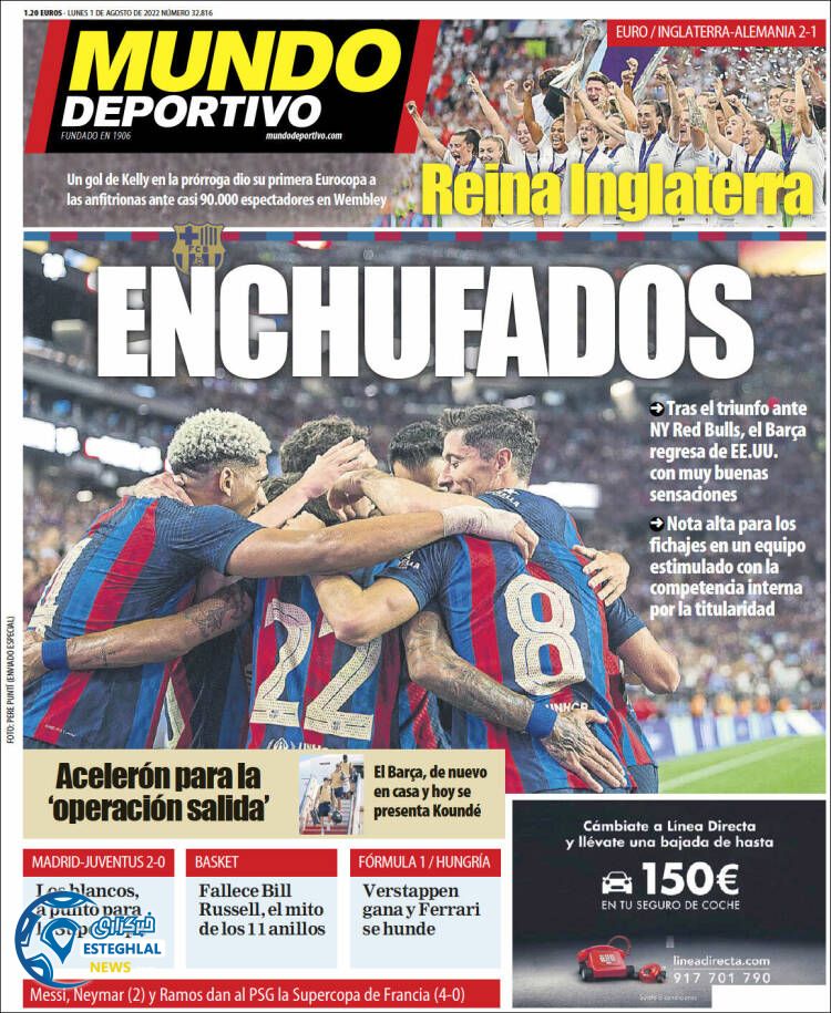 روزنامه ورزشی موندو دپورتیوو دوشنبه 10 مرداد 1401 