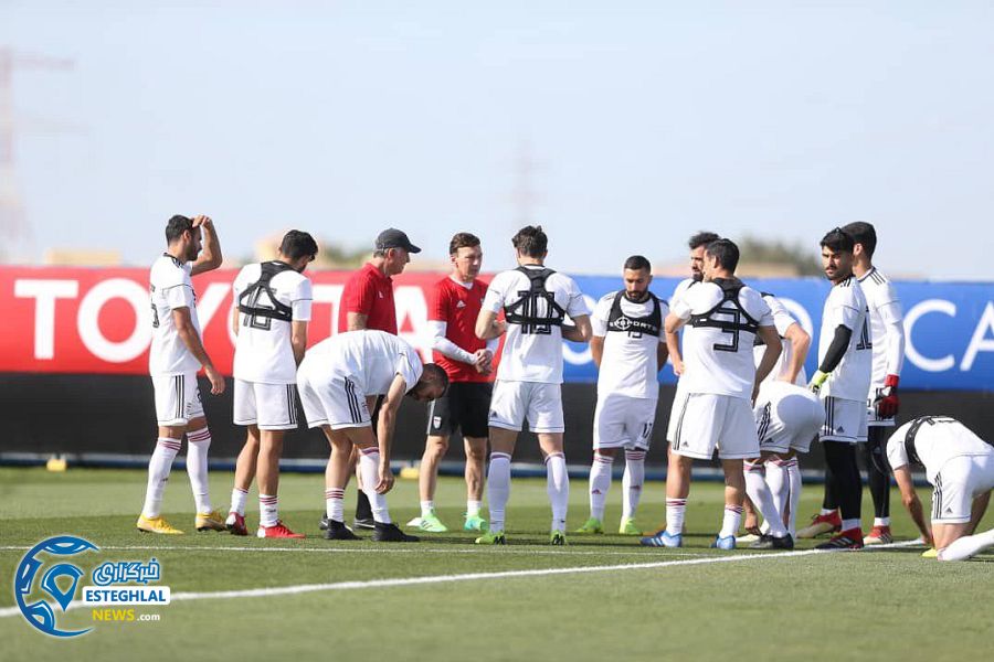 تمرین تیم ملی فوتبال در امارات پس از دیدار با عمان
