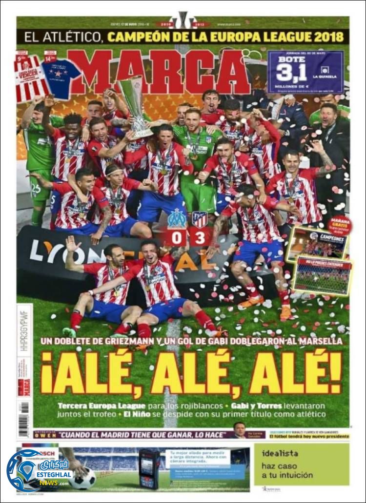 روزنامه مارکا پنجشنبه 27 اردیبهشت 1397