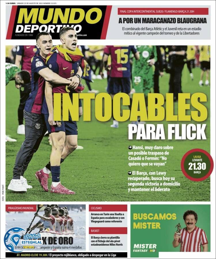 روزنامه ورزشی موندو دپورتیوو شنبه 1 شهریور 1404 