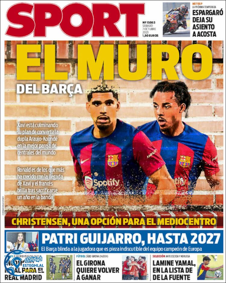 روزنامه ورزشی اسپورت شنبه 15 مهر 1402 