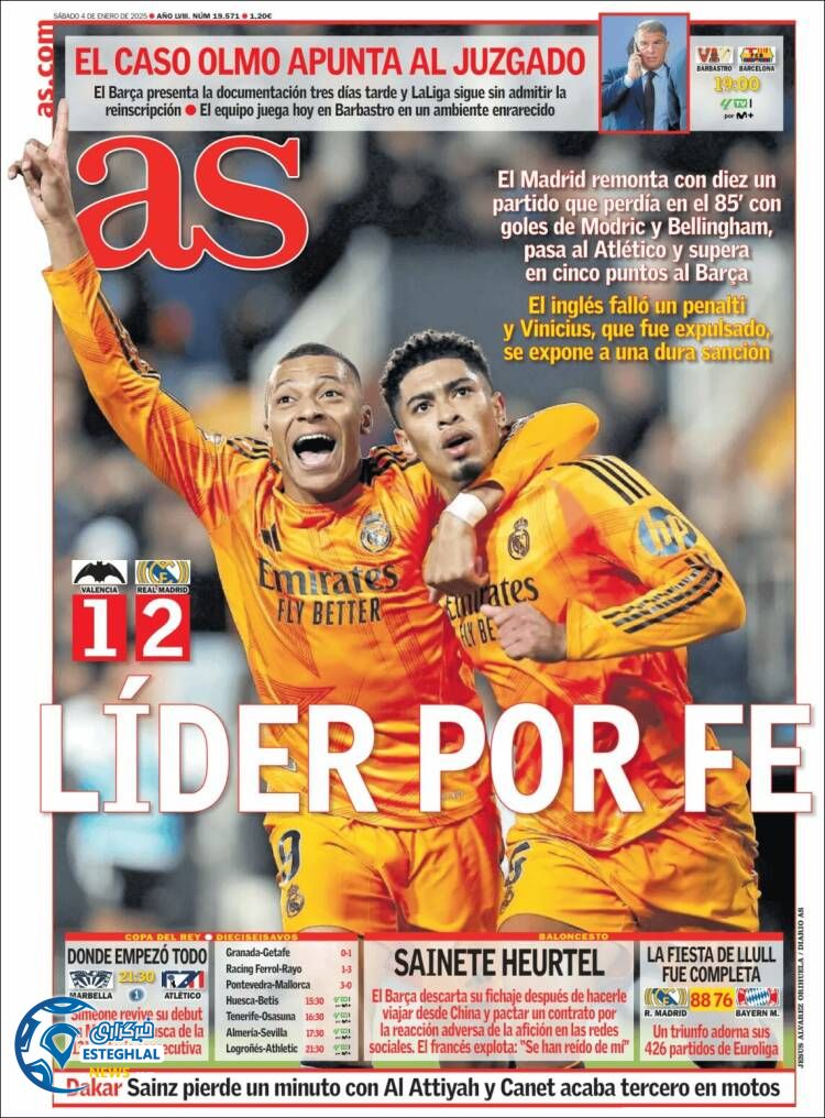 روزنامه ورزشی آ اس شنبه 15 دی 1403 