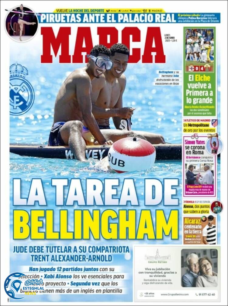 روزنامه ورزشی مارکا دوشنبه 12 خرداد 1404 