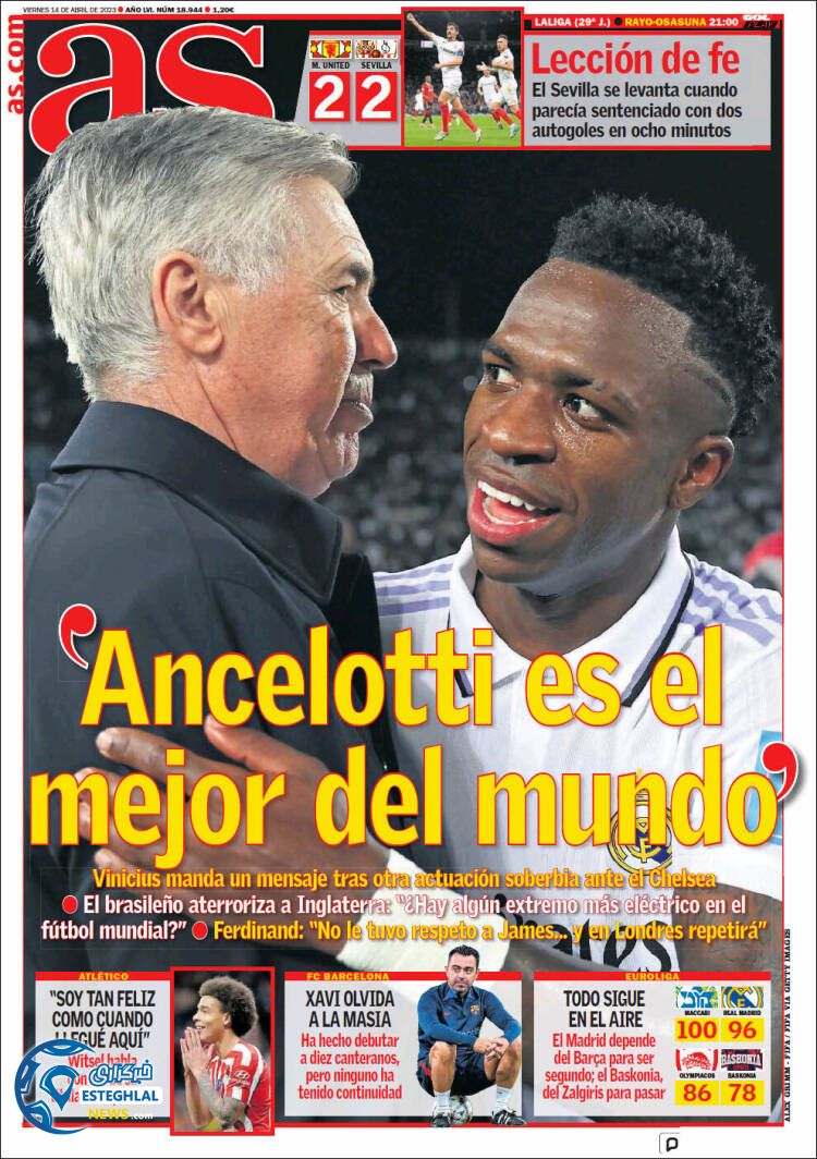 روزنامه  ورزشی آ اس جمعه 25 فروردین 1402 