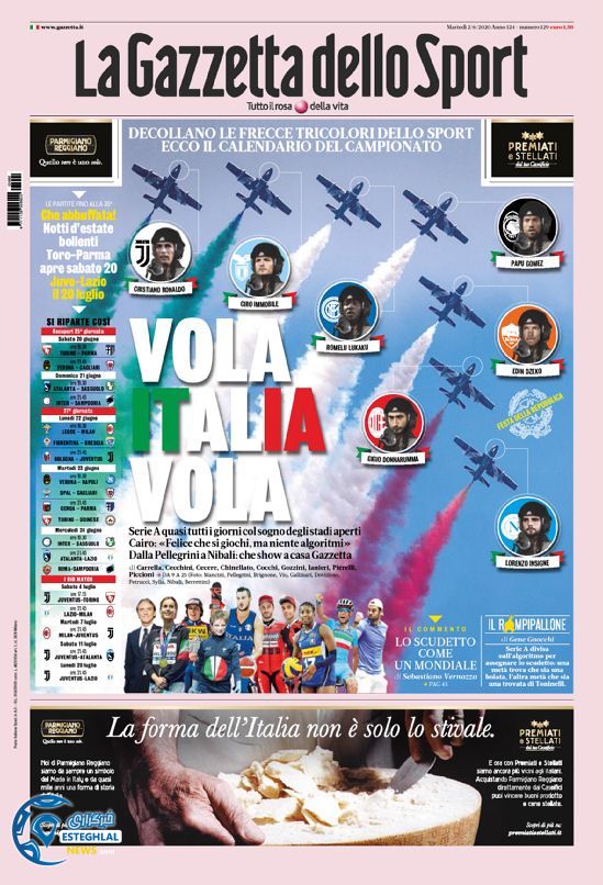 روزنامه ورزشی گاتزتا دلو اسپورت سه شنبه 13 خرداد 1399