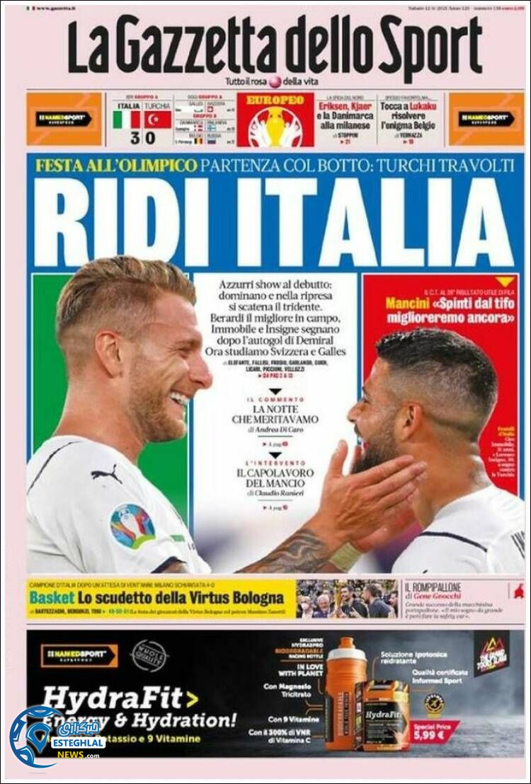 روزنامه ورزشی گاتزتا دلو اسپورت شنبه 22 خرداد 1400