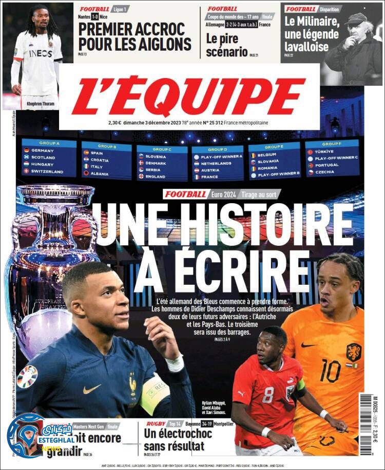 روزنامه ورزشی اکیپ یکشنبه 12 آذر 1402 