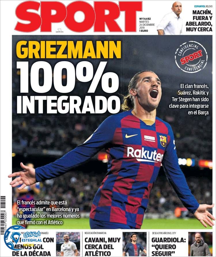 روزنامه ورزشی اسپورت سه شنبه 3 دی 1398