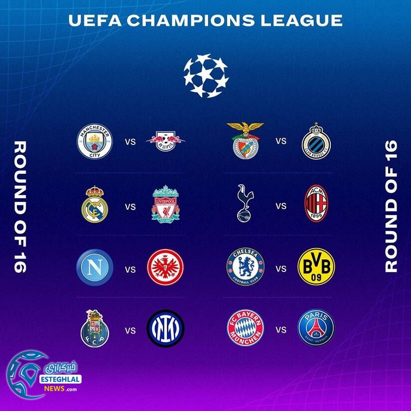 قرعه کشی مرحله 1/8 لیگ قهرمانان اروپا