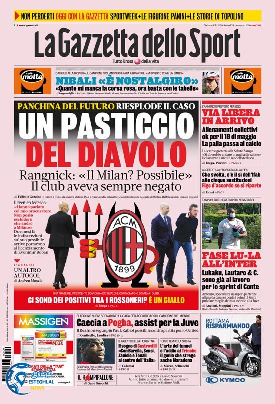 روزنامه ورزشی گاتزتا دلو اسپورت شنبه 20 اردیبهشت 1399