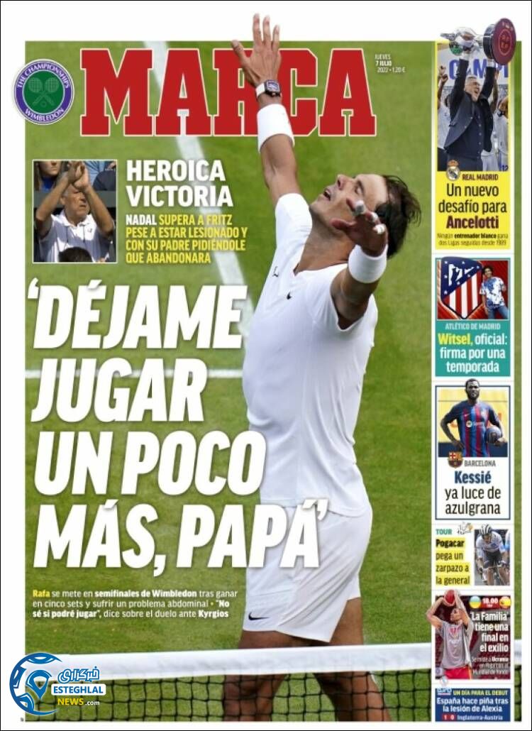 روزنامه ورزشی مارکا پنجشنبه 16 تیر 1401