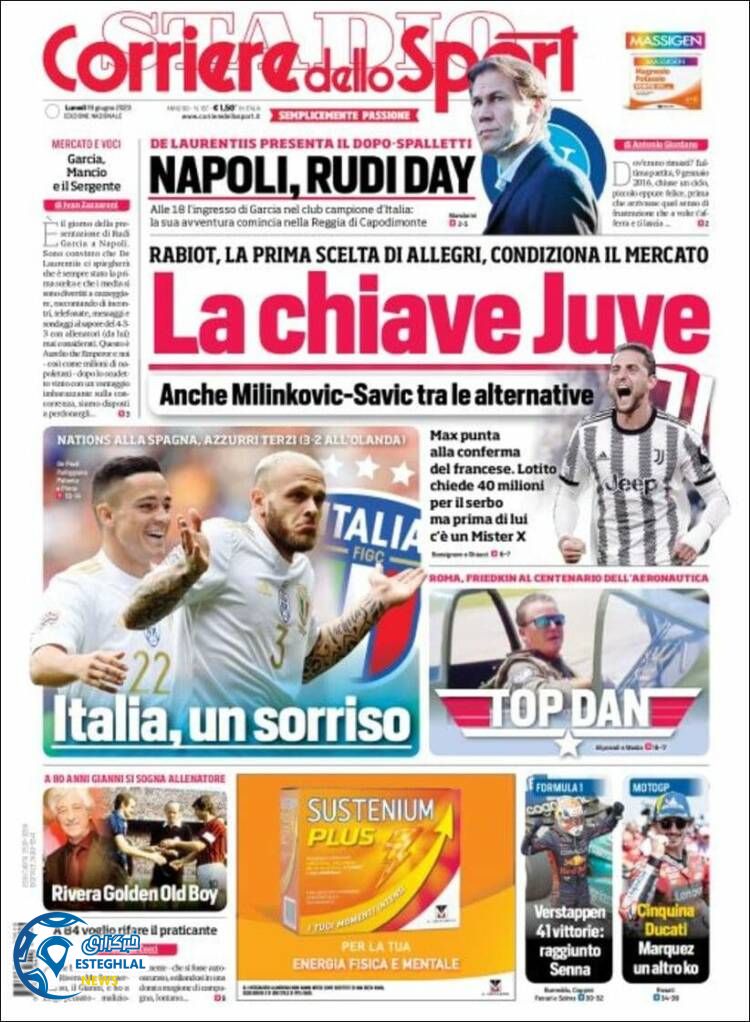 روزنامه ورزشی کوریره دلو اسپورت دوشنبه 29 خرداد 1402 