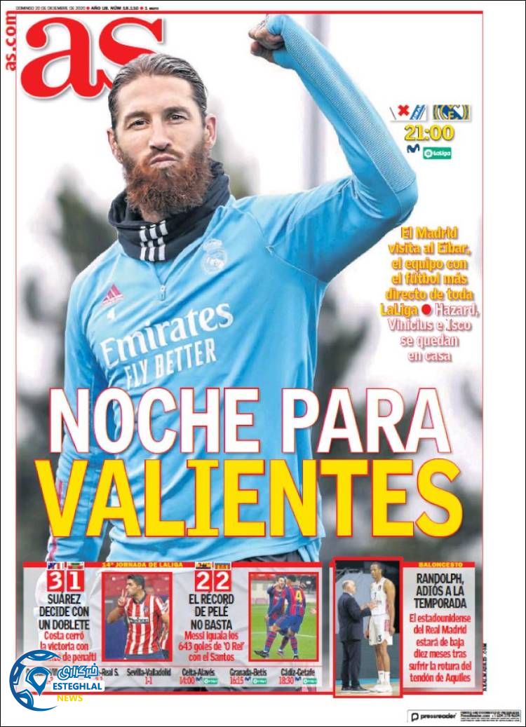 روزنامه ورزشی آاس یکشنبه 30 آذر 1399