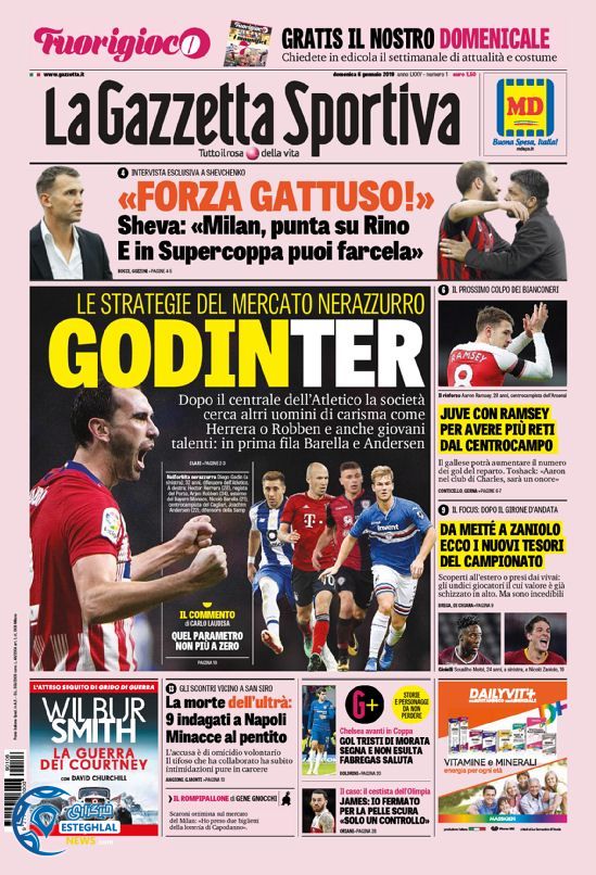 روزنامه ورزشی گاتزتا دلو اسپورت یکشنبه 16 دی 1397