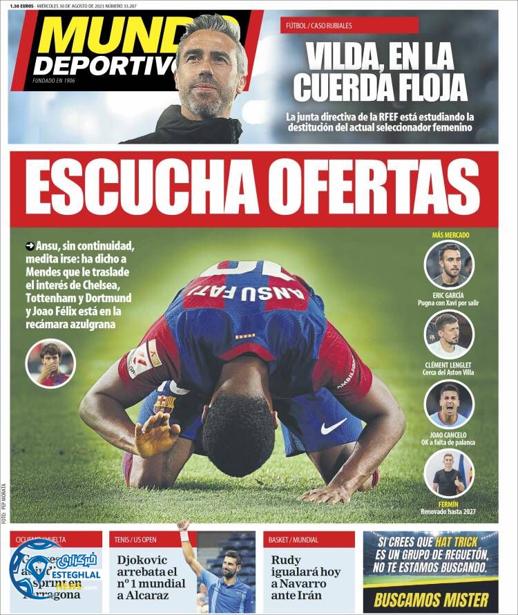 روزنامه ورزشی موندو دپورتیوو چهارشنبه 8 شهریور 1402 