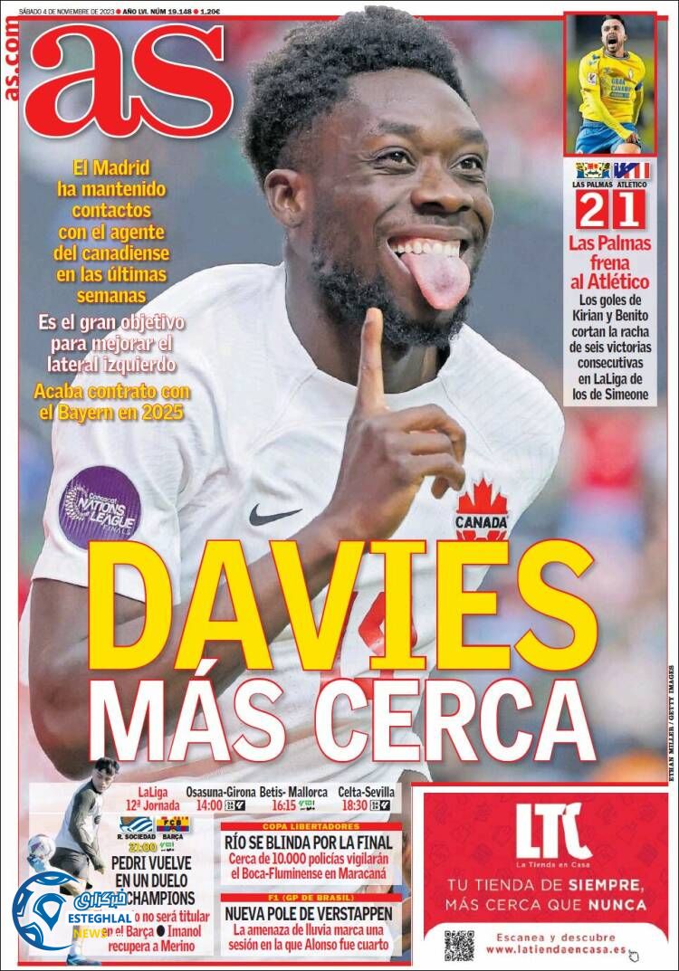 روزنامه ورزشی آ اس شنبه 13 آبان 1402