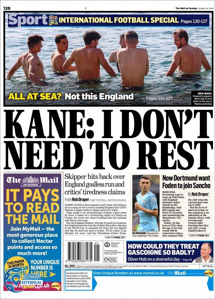 روزنامه ورزشی اکسپرس اسپورت یکشنبه 22 مهر 1397