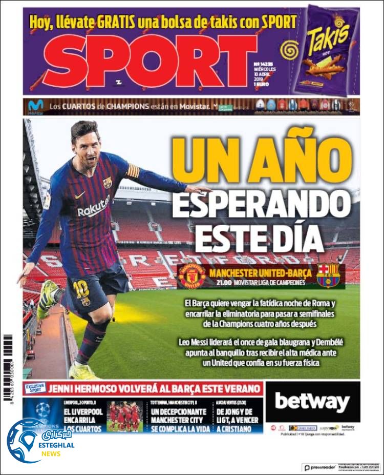 روزنامه ورزشی اسپورت چهارشنبه 21 فروردین 1398