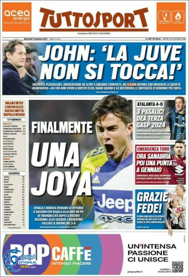 روزنامه ورزشی توتو اسپورت چهارشنبه 10 آذر 1400