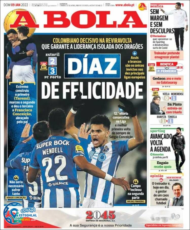 روزنامه ورزشی آبولا یکشنبه 19 دی 1400